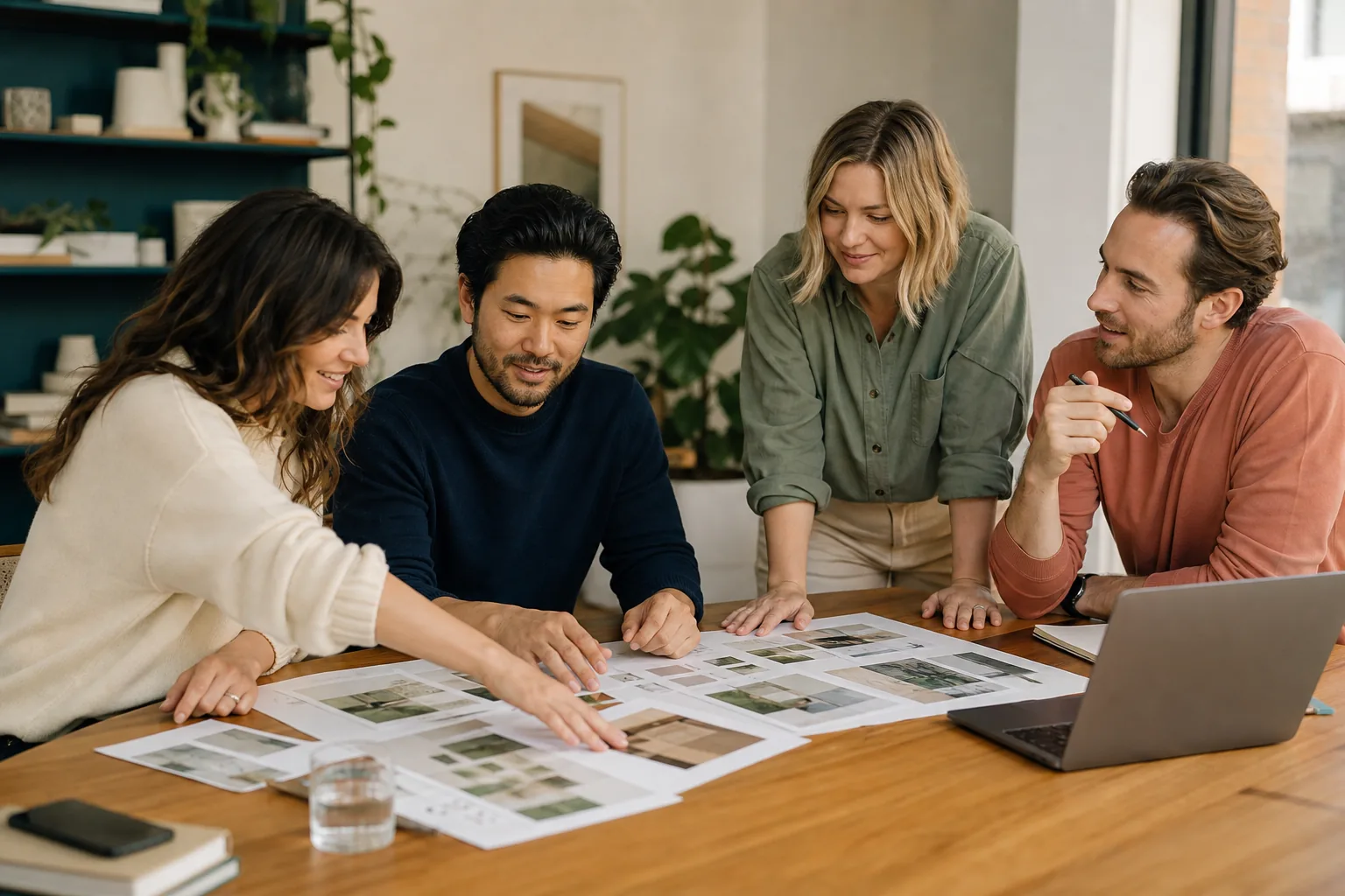Smile Media team collaborating around a table